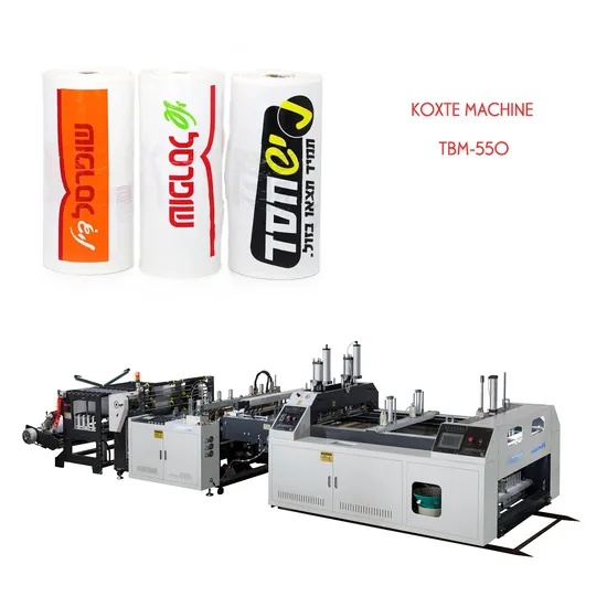 Eco-Friendly High Speed Double Lines Carry Handle Bag Vest Bag Fruit Bag Plastic Bag Making Machine T-Shirt Bag Making Machine Double Line Bag Making Machine