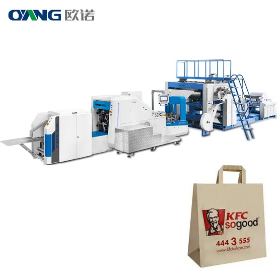 Kraft Paper Kfc Flat Handle Twist Handle Paper Bag Making Machine