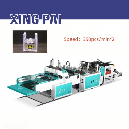 CE Certification High Speed Fully Automatic Plastic Nylon T-Shirt Chicken Bag Maker 350PCS/Min*2