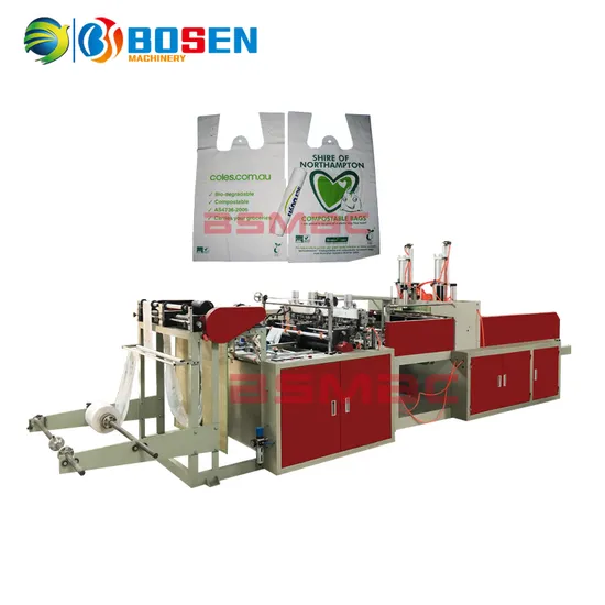 High Speed Polythene Biodegradable Plastic Shopping T-Shirt Carry Bag Making Machine