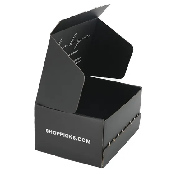 Custom Black Luxury Corrugated Shipping Box Cosmetic Gift Box