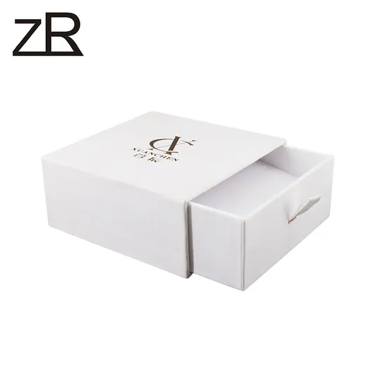 Cosmetic Box Packaging Custom Logo Luxury Slide Drawer White Cardboard Packing Box for Small Business