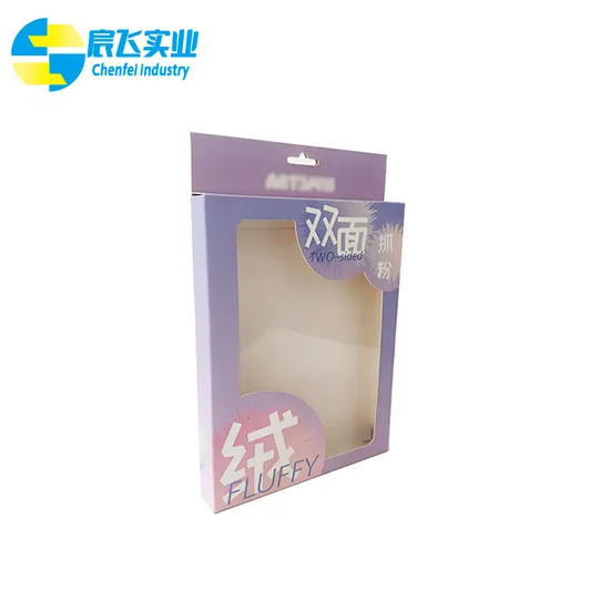 Custom Ear-Hook Gift Packaging Card Paper Box with PVC Window