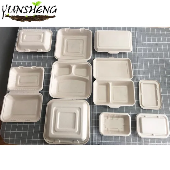 Microwavable Disposable Sugarcane/Wheat Straw/Bamboo Pulp/Firber 100% Compostable Tableware