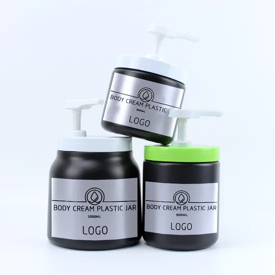 Popular High Quality Classic Round Shape Skincare Packaging 500ml 1000ml Pump Jar Container