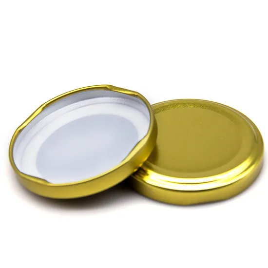 38mm 43mm Pop Top Safety Button Metal Twist off Lug Covers Caps Lids for Glass Jars Bottles