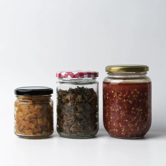 Honey Jar 240ml 350ml 500ml Round Glass Jar Jam Jar with Metal Lid
