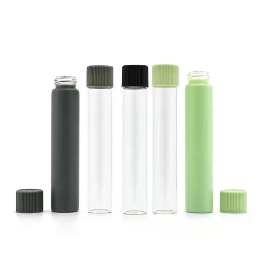 Clear Round Per Roll Child Resistant Glass Vials Glass Tube with Child Resistant Caps