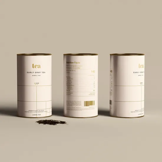 Wholesale Cardboard Tea Coffee Cans Paper Tube for Food Packaging with Aluminium Metal Lid