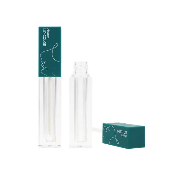 Wholesale Square Shape 4ml Round Lipgloss Containers Lipgloss Tubes Custom Logo 4 Times Silk Screen Printing