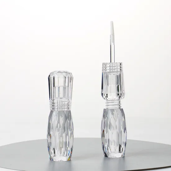 Clear Diamond Unique Shape Transparent PETG Plastic Empty Lip Gloss Tube