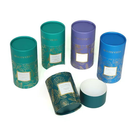 2024 Custom Printing Biodegradable Round Gift Paper Tube Packaging for Loose Tea Package