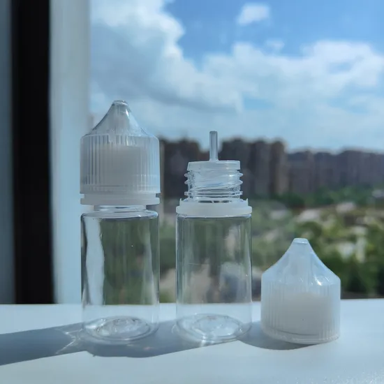 V3 30ml 60ml Clear Pet Bottle with Tamper Proof Lids