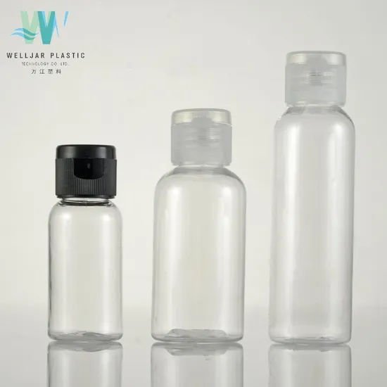 30ml Pet Round Transparent Bottle with Flip or Press Cap