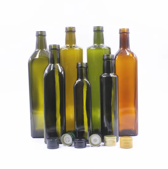 Olive Oil Glass Bottle in Stock Green, Dark Green, Brown, Round, Square Shape FDA, EEC, LFGB Certificated