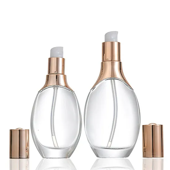 Wholesale High-End Custom Flattened Glass Bottle Container for Esssence Cream