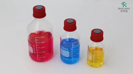 Bioland Glass Culture Medium Bottle with Scale 125ml 250ml 500ml