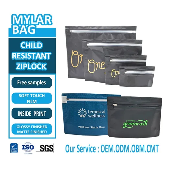 Customized Printing Smell Proof Mylar Pouch Packaging Bags Child Proof Pouch Child Resistant Exit Bag