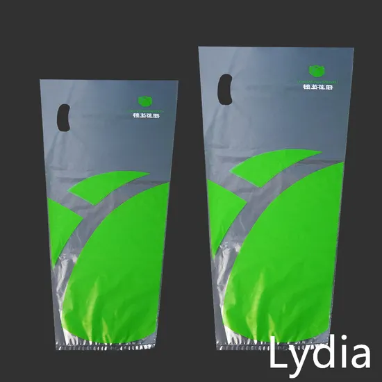 Custom Supermarket Florist Flat Pockets Fruit Transparent Bag Flower Bouquet Packaging Bag