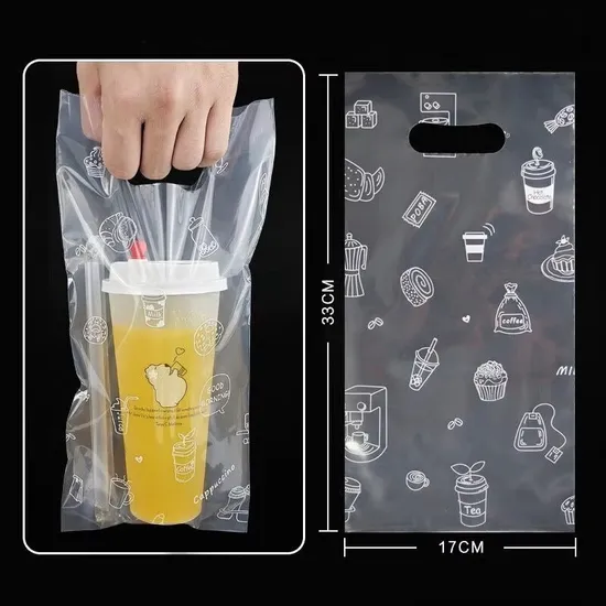 Disposable Degradable Single and Double Cup Milk Tea Packing Bags