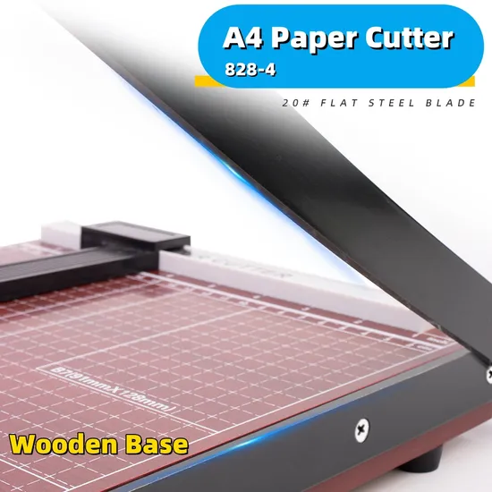 A4 Wooden Paper Cutter with Ergonomic Handle & Safety Lock Feature