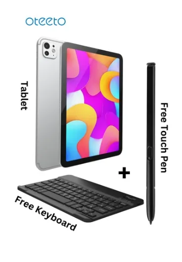 Oteeto Tab 15 Tablet/10.1 Inch/4G SIM/Premium Design/Ios Style Operating System/5g Dual SIM/Octa Core Processor/Included Flip Cover and Keyboard