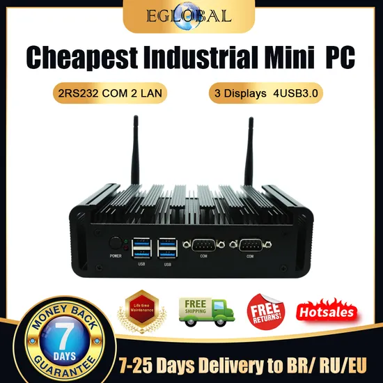 Eglobal Industrial PC Intel Core I3-8145u 8g DDR4 128g SSD WiFi5 Win10PRO Mini PC