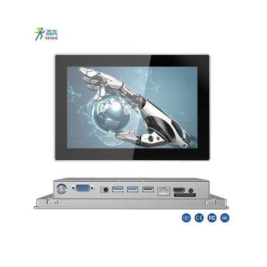 Embedded Industrial PC with 128GB SSD, Waterproof Ports, and Capacitive Touchscreen