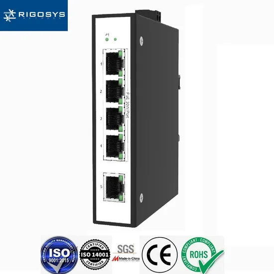 5-Port 100M POE+ Industrial-Grade DIN-Rail Unmanaged fiber/optical Access Ethernet Network Switch _OEM/ODM