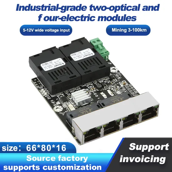 Sw0402c 2*100m Sc Optical Ports 10/100m Adaptive Ethernet Fiber Optic Transceivers Switch Module