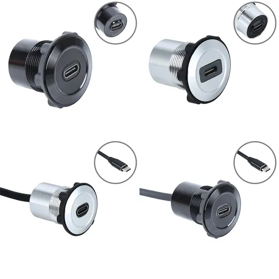 Onpow USB Connector/USB 3.0/ Panel Mount 22mm/Metal Plug/Chargers/Type C