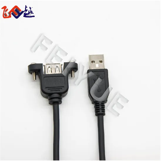 USB2.0 a Male to Female Extension Panel Mount Cable with Screw Locking