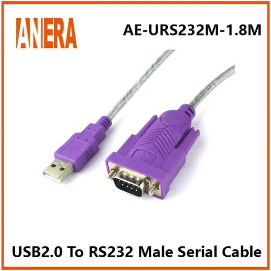 Anera Hot Selling 1.5m USB 2.0 to RS232 dB9 Male Serial Adapter Cable 1.8m with CD / Pl2303 Chipset
