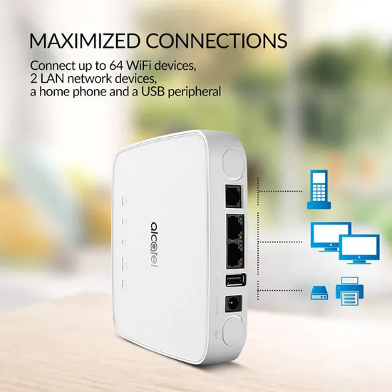 Ee 4G Hh70 with Antenna 4G LTE Cat 7 Wireless Router Support RJ45 2 LAN Ports