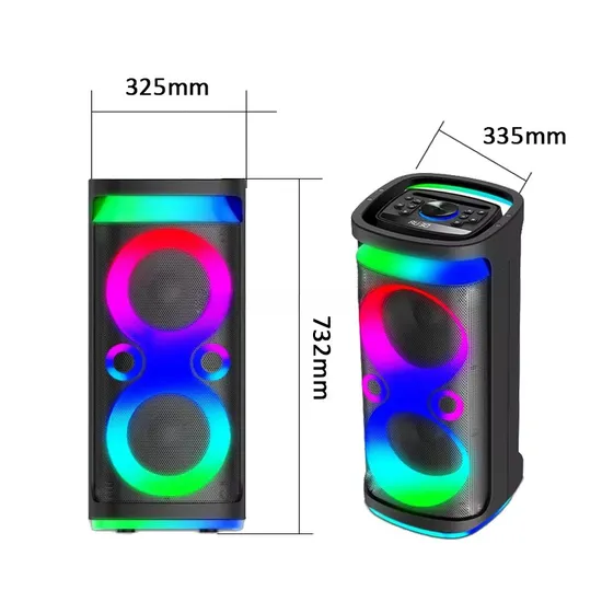 New Dual 8 Inch Wireless Party Karaoke Lgb Light Bass Sound Speaker