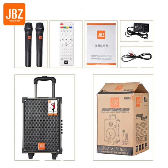 Jbz Ne107 Trolley Bluetooth Speaker with Wireless Microphone, 10 Inch Outdoor Loudspeaker