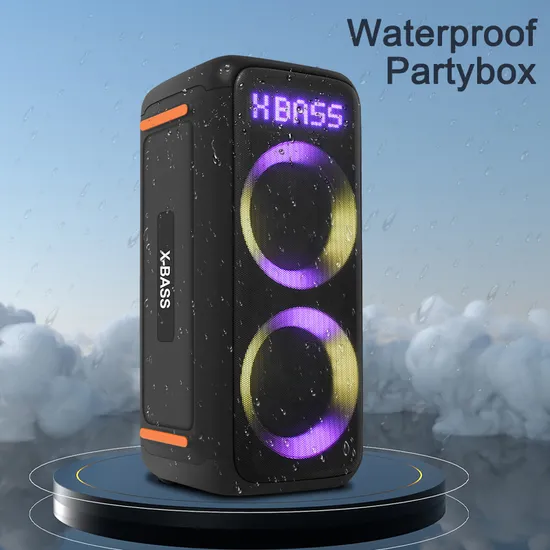 Dual 8inch Bluetooth Party Box Big Power OEM Speaker Wireless Bluetooth Speaker with Enhanced X-Bass Speaker with APP Control