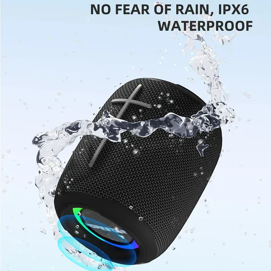 P20 Mini Portable 6-Level Waterproof Bluetooth Speaker, Outdoor Handheld Speaker with Colorful Lighting