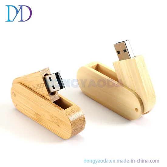 Rotating Bamboo Wooden USB Flash Drive 8GB/16GB/32GB/64GB/128GB Wooden USB Flash Drive Production Logo Customization