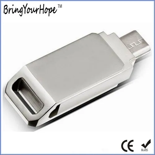 Dual Plug Swivel OTG 2.0 3.0 3.1 Metal USB Flash Drive