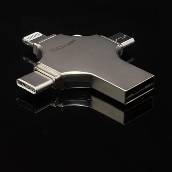 Hot Selling 4 in 1 Multi-Function USB Flash Drive 8GB 16GB 32GB 64GB 128GB Type-C Pendrive 3.0 Memory Disk for Phone