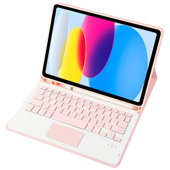 Wireless Bluetooth Keyboard with Leather Case for 10.9-Inch I-Pad 10th 2022