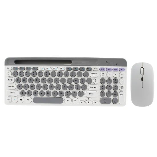 2025 New Zyg-806 Wireless Dual Mode Rechargeable Keyboard and Mouse Set Punk Retro Round Business Office Computer Keyboard
