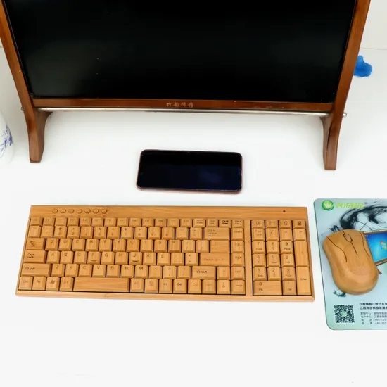 Office Desktop Computer Keyboards 88 Keys Wireless Bamboo Keyboard