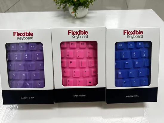 USB Wired Waterproof Silicone Soft Flexible Membrane Keyboard Foldable Standard Portable Keyboard