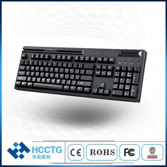 USB Multi-Functional 104 Keys Keyboard with Msr Magnetic Card Reader Track 1 2 3 and Contact IC Chip Card Reader Hcc150u