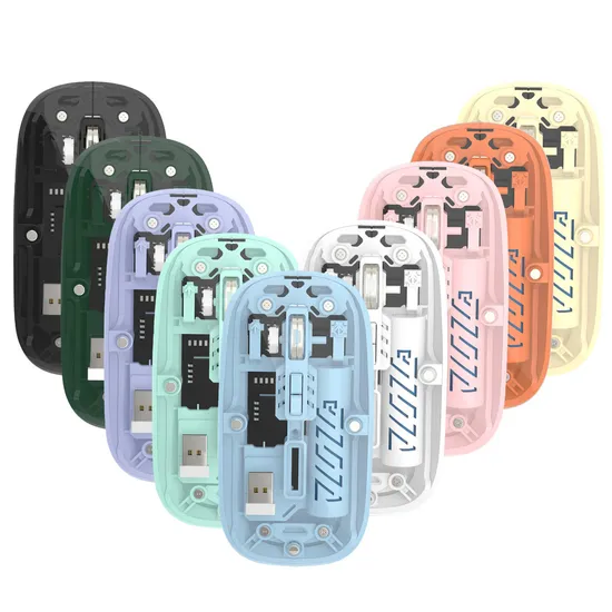 New Ultra-Thin Bluetooth Mini Wireless Mouse Silent Mute Crystal Transparent Wireless Rechargeable 2.4G Optical Wireless RGB LED Mouse