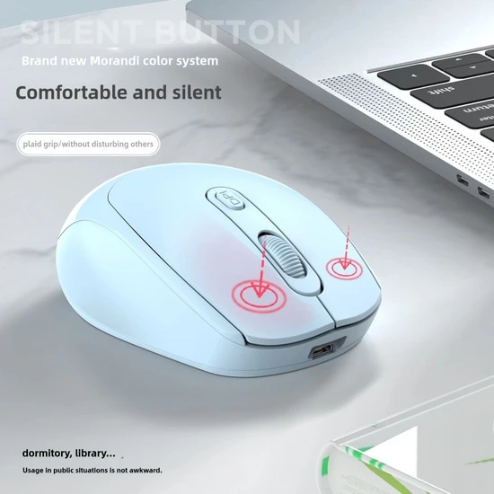 Bluetooth Wireless Mouse with Silent Click for Office Productivity
