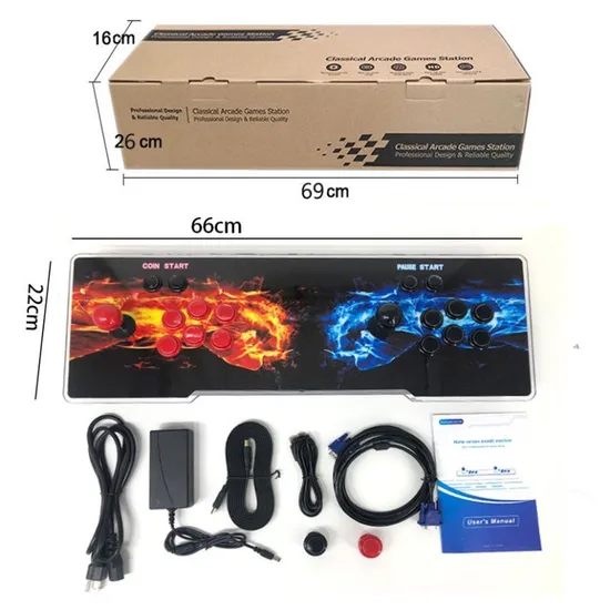 Double Rocker Arcade Game Machine 3D Box HD 26800 in 1 Vintage Arcade Game Video Game Console