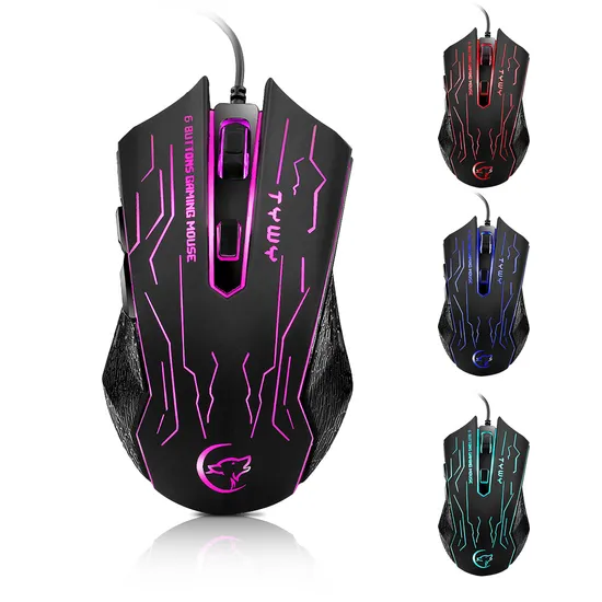 7 Color Backlight 6 Button LED USB Wired Gaming RGB Mouse